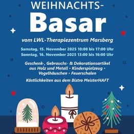 Plakat informiert über Weihnachtsbasar im TZ am 15. und 16. November